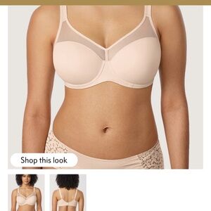 TWO Bras: Black and Cream T-Shirt Bras with Molded Cups.